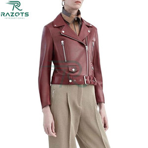 2025 New Women's Premium Genuine <b>Sheep</b> <b>Skin</b> <b>Jacket</b> Stand Finished Plain Dyed Solid Warm Winter Fur Trim Waterproof Breathable - Product Image 2