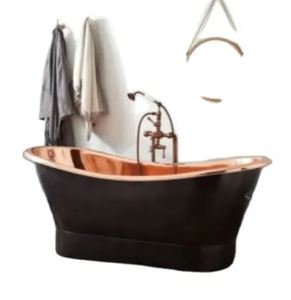 Baignoire en cuivre pur à 100 % brillante, provenant de l'exportateur indien de baignoires en cuivre, type piédestal, baignoire en cuivre brillante à 100 % - Product Image 2