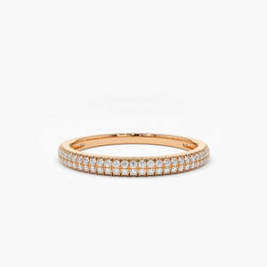 Natural 18k Gold Plated 0.28CTW Cut Diamond Wedding Band <b>Custom</b> <b>Jewelry</b> for Women Luxury Style Cluster Pave Setting IGI - Product Image 3