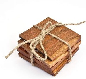 ที่รองแก้วไม้วอลนัทสไตล์คลาสสิกเสื่อและแผ่นรองไม้หรูหราสำหรับป้องกันบนโต๊ะ - Product Image 2