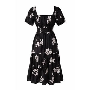 Vestido Midi Minimalista con Estampado Sólido y Fruncido, 100% Algodón Transpirable, Sin Mangas, Corte A, Elegante, para Oficina o Fiesta, Talla Única XS-X-L - Product Image 6