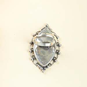 92.5 Silver Hastakala Moh Hand-<b>Painted</b> Ring Agate Zircon <b>Stone</b> Bezel Set Everyday Wear Gift Fine Jewelry Platinum Main Material - Product Image 5
