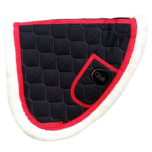 Tapis de selle de dressage et de saut occidental matelassé et respirant, personnalisé, le plus vendu, avec poche et fourrure, en gros - Product Image 2