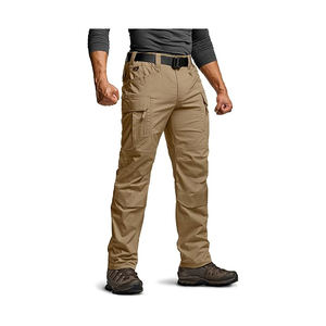 ANSZKTN-Pantalones Cargo informales de verano para hombre, ropa de algodón lavado de color sólido, cintura media, cremallera, estambre de moscas, diseño plano - Product Image 3
