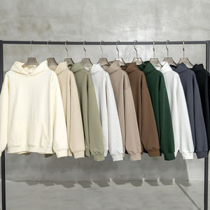 Vêtements de rue en relief personnalisé poids lourd tricoté coupe et couture coton sweats à capuche surdimensionnés unisexe de haute qualité anti-rétrécissement à capuche - Product Image 1