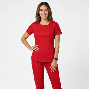 Ensemble de blouses d'infirmière avec logo personnalisé, uniformes médicaux pour femmes, vêtements de travail à l'hôpital, costumes chirurgicaux pour médecins et dentistes, ensemble de blouses extensible et ajusté - Product Image 1