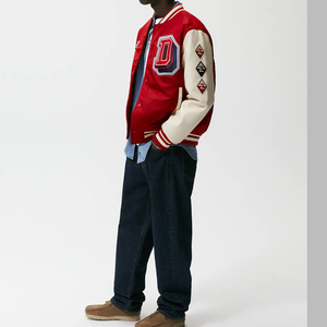 2023 gros haute rue mode personnalisé letterman bomber manteaux broderie unisexe hommes veste de baseball - Product Image 3