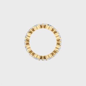 Bague éternelle sertie de diamants de laboratoire taille cœur 4,80 CTW, or 14 carats, bande complète, bijoux de mariage romantiques pour femmes - Product Image 5