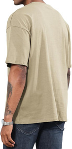 Alta calidad 240 GSM caída hombro peso pesado camiseta de lujo en blanco algodón pesado personalizado streetwear camiseta de gran tamaño hombres - Product Image 3