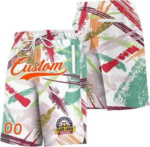 Pantalones cortos de baloncesto con bolsillos laterales de secado rápido transpirable de malla de poliéster con diseño de sublimación de logotipo personalizado de alta calidad - Product Image 1