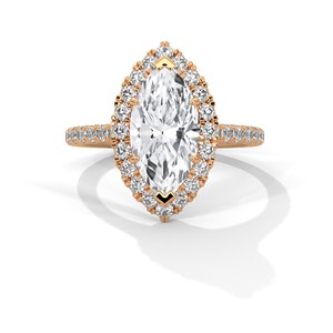 2.0ct Marquise Cut CZ Halo <b>Solitaire</b> <b>Ring</b> 925 Sterling <b>Silver</b> Engagement Band - Product Image 3