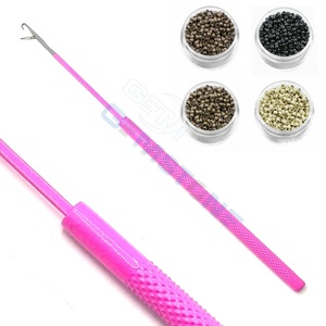 Outil professionnel pour la pose d'extensions de cheveux au crochet |   Aiguilles à crochet pour l'installation de micro-anneaux et de nano-perles |   Acier inoxydable durable - Product Image 5