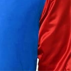 Veste de sport pour homme, bleu royal et rouge vibrant, finition satinée de qualité supérieure, bomber athlétique avec manches contrastées - Product Image 5