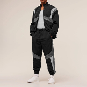 Conjunto Deportivo de 2 Piezas para Hombre, Chaqueta Cortavientos con Cremallera y Pantalones, de Nailon Ligero de Secado Rápido, Resistente al Viento, de Alta Calidad, al por Mayor - Product Image 1