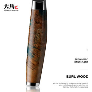 Cuchillo de Cocina Japonés con Núcleo de Acero, 67 Capas de Acero de Damasco, para Chef, con Mango de Madera de Burl - Product Image 3