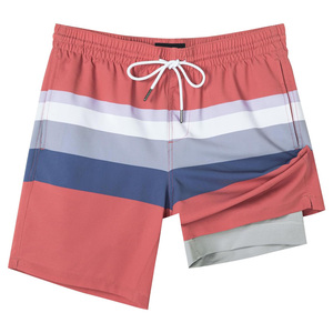 Pantalones cortos de baño personalizados para hombre OEM, material transpirable de secado rápido de verano con impresión de logotipo y opciones de personalización de etiqueta privada - Product Image 1