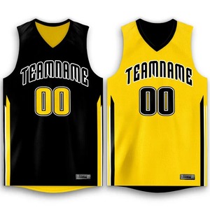 ร้อนขายที่กําหนดเองแห้งเร็วระบายอากาศกีฬา reversible ผู้ชายว่างเปล่าบาสเกตบอลที่กําหนดเองเย็บชุดบาสเกตบอลเสื้อกีฬา - Product Image 4