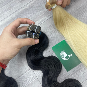 เทปผมตรงธรรมชาติมีหลายสีผมมนุษย์แท้ความยาว8-32นิ้ว - Product Image 4