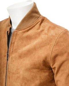 Chaqueta Bomber de Piel de Oveja para Hombre, Nueva Colección de Invierno, Diseño Sólido con Logotipo Frontal, Corte Ajustado, Casual, Ecológica, Resistente al Viento y Transpirable - Product Image 6