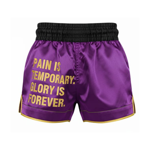Unisex Muay Thai <b>Shorts</b> Universal Fit Satin Stretch Breathable Boxing Training Trunks MMA <b>Kickboxing</b> Fight Wear Men Adults Back - Product Image 1