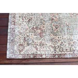 Alfombra vintage de 2.8x5.7 pies, alfombra turca, alfombra de lana gris con lunares - Product Image 4