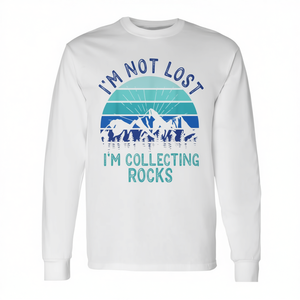 Maglietta a maniche lunghe da geologo - Non sono perduto, sto raccolgendo rocce - Regalo promozionale per gli appassionati di pietre - Product Image 2