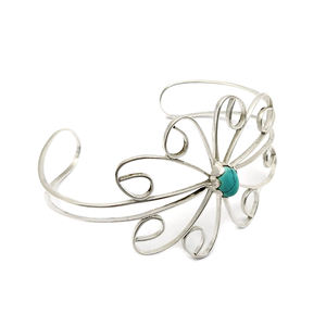 Design bohème argent Sterling 925 naturel bleu turquoise pierre précieuse papillon forme bracelet bijoux faits à la main fournisseur en gros - Product Image 1