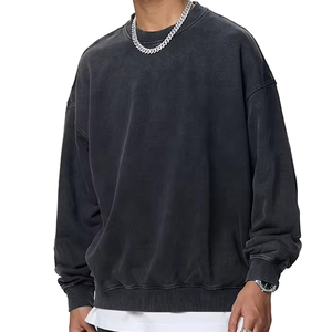 เสื้อฮู้ดถักนิตติ้ง 100% ผ้าฝ้าย สำหรับผู้ชาย ฤดูใบไม้ร่วง/ฤดูหนาว พร้อมลายพิมพ์ดิจิทัล ย้อมสีพื้น และงานปัก - Product Image 1