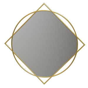 Tubo dorado de Metal de diseño de lujo, espejo colgante redondo montado en la pared de media luna para tocador, vestidor y vestíbulo - Product Image 5