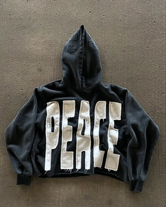 เสื้อฮู้ดดี้ลดราคา ผ้าฝ้าย สไตล์ลำลอง สตรีทแวร์ ฤดูหนาว เป็นมิตรกับสิ่งแวดล้อม อุ่นสบาย ลายปักแบบทำเก่า ล้างสีแบบแอซิดวอช ทรงครอป สั่งทำได้ - Product Image 3
