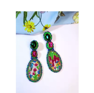 Boucles d'oreilles en perles de rocaille en forme de larme de football, faites à la main, pour les fans de sport, les joueurs, les jours de match, bijoux de mode - Product Image 5