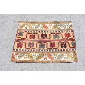 Alfombra de área de lana Kilim turca Vintage, diseño de retales rojo Beige, técnica de tejido plano de 23x31 pies, decoración para sala de estar, pasillo de látex - Product Image 3