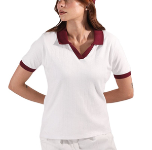 Polo de mujer de nuevo estilo de último diseño, Polo de manga corta de secado rápido para fitness, Polo informal para mujer al por mayor - Product Image 6
