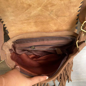 Real Cowhide Fringe Handbag Stone Sling Bag Multi Uses Boho Gypsy Vintage Fringe Tassel Stylish Bags for Women - Product Image 6