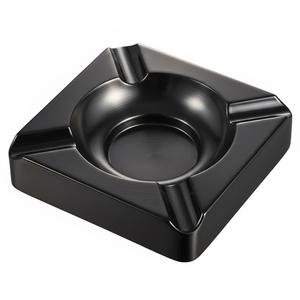Cendrier carré en métal noir mat de haute qualité pour 4 cigares, pour la maison ou le bureau, design moderne et élégant, accessoire de fumeur, cadeau - Product Image 1