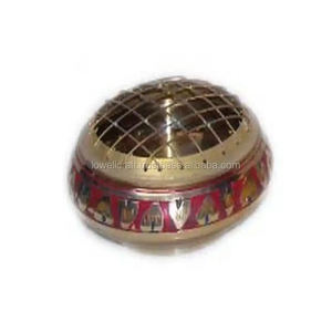 Vente chaude Noir Sculpté En Laiton Brûleur Artistique Sculpture Rose Bois Coaster Nouveau Design Mubkhar Titulaire Usage Domestique Coriandre Plug Inde - Product Image 4