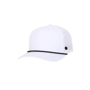 หมวกกอล์ฟแบบ 5 แผง ทรงโค้ง ดีไซน์ทันสมัย กันน้ำ พร้อมเชือกตกแต่ง ปีกโค้งสวยงาม  ติดกระดุมพลาสติก ระบายอากาศด้วยเลเซอร์ - Product Image 2