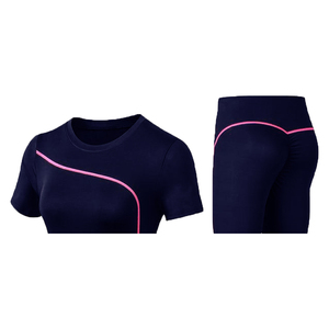 Ensemble 2 pièces de soutien-gorge de sport personnalisé, élégant et décontracté, à maintien élevé, en Spandex/Polyester extensible, couleur unie - Product Image 3