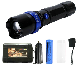 Factory High Quality 200 Lumens Led <strong>Torch</strong> Hunting <strong>Laser</strong> <strong>Pointer</strong> Led Zoom Flashlight Rechargeable Zoom Flashlight - Product Image 2