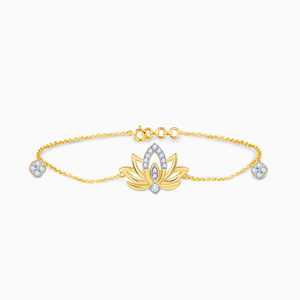 Lotus Love Bracelet élégant en or et diamant pour femme Choix de bijoux haut de gamme Idéal pour les festivals de fiançailles nuptiales et les cadeaux spéciaux - Product Image 6