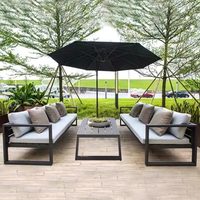 Ensemble de canapé et table basse d'extérieur, meubles de terrasse imperméables pour patios et villas
