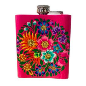Premium Enamel Coated Stainless Steel Hip Flask with Printed Design Durable Stylish Leak Proof Portable for Travel & Gifting - Product Image 1