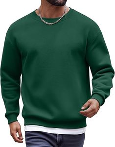 Sudadera informal de algodón con cuello redondo de lana para hombre de alta calidad - Product Image 1