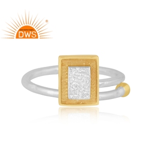 2026 Trendy <b>Brass</b> 925 Fine Sterling Silver Rectangular Charm Classic Stackable <b>Ring</b> Manufacturer of Custom Jewelry - Product Image 2