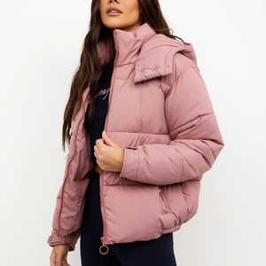 Veste matelassée à fermeture éclair pour femme, style nouveau, logo personnalisé, respirante, col montant, hiver, grande taille, poids lourd, vente en gros - Product Image 2