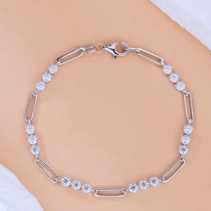 925 स्टर्लिंग सिल्वर मोइससानाइट ऐले सफेद गोल आकार मोइससानाइट - Product Image 2