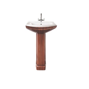 Indian Export Quality 705 Wooden Unique Pedestal Basin <b>for</b> Home and Hotel Application One Piece Basin - Product Image 1