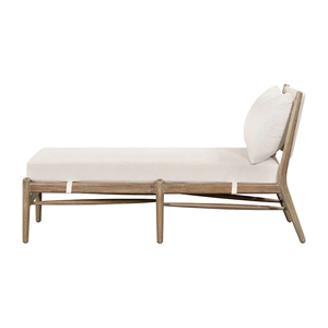Mobilier d'extérieur Chaise Longue Teck En Bois Avec Corde Rotin Et Coussin Bonne Qualité-Muna - Product Image 3