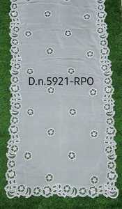 Kora coton dupatta travail découpé 2.50 MTR aplic travail broderie - Product Image 4