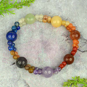 Bracelet à perles 7 chakras pour l'équilibre énergétique, l'harmonie et la positivité - Bijoux spirituels de méditation - Product Image 2